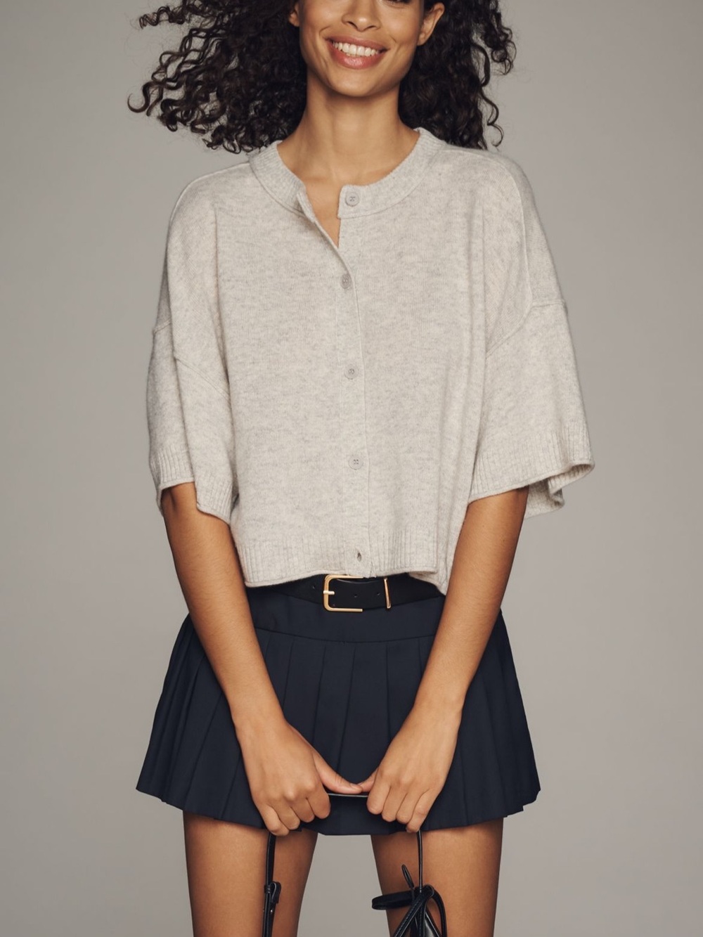Goldie Crew-Neck Cashmere
Cardigan Sweater